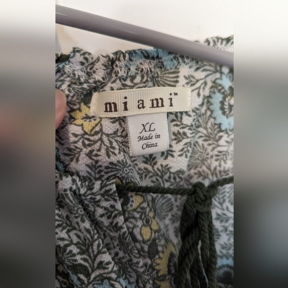 Mi Ami Womens Maxi Dress Plus Size XL Halter Neckline Floral Turquoise Yellow - Picture 6 of 8